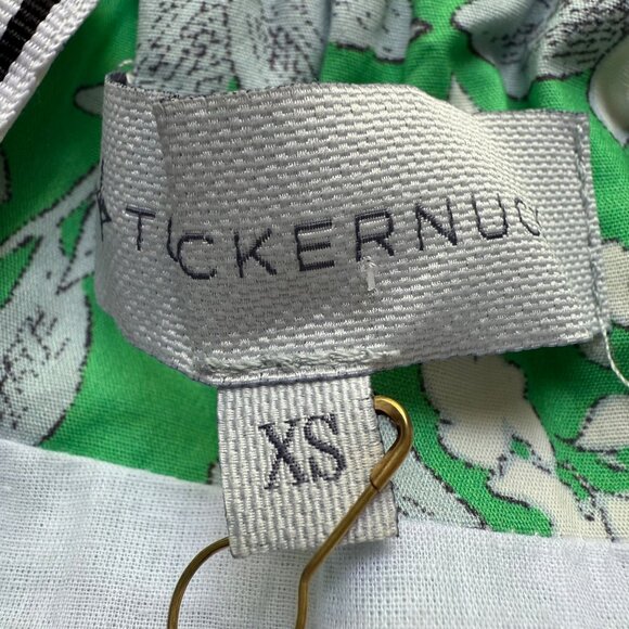 Tuckernuck Size XS Green Floral Low Back Pinafore Fit and Flare Mini Sundress - Picture 7 of 16